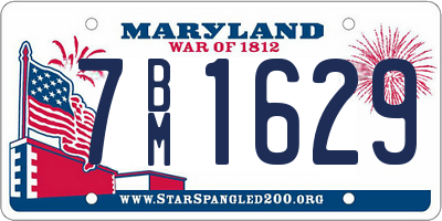 MD license plate 7BM1629