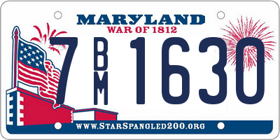 MD license plate 7BM1630