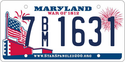 MD license plate 7BM1631