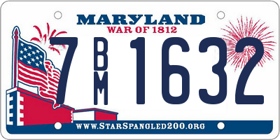 MD license plate 7BM1632