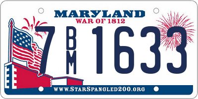 MD license plate 7BM1633