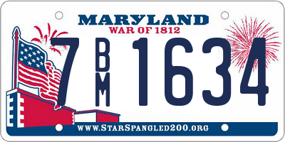 MD license plate 7BM1634