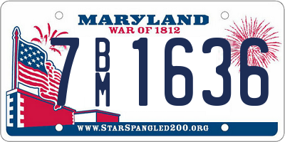 MD license plate 7BM1636