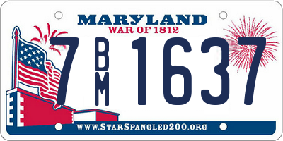 MD license plate 7BM1637