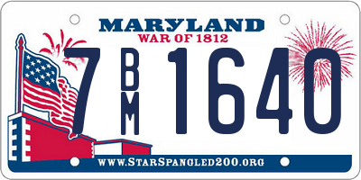 MD license plate 7BM1640