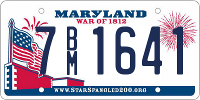 MD license plate 7BM1641