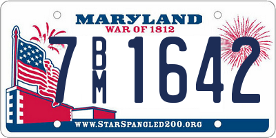 MD license plate 7BM1642