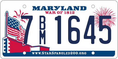 MD license plate 7BM1645