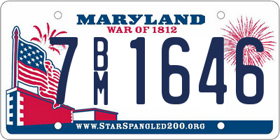 MD license plate 7BM1646