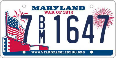 MD license plate 7BM1647