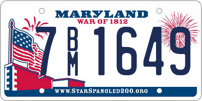 MD license plate 7BM1649