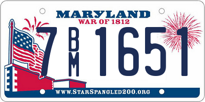 MD license plate 7BM1651