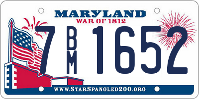 MD license plate 7BM1652