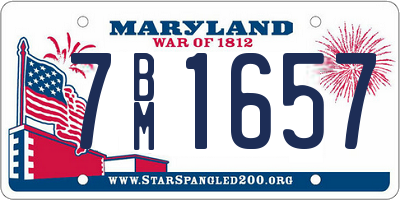 MD license plate 7BM1657