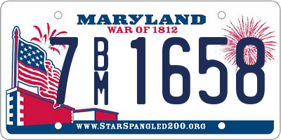 MD license plate 7BM1658