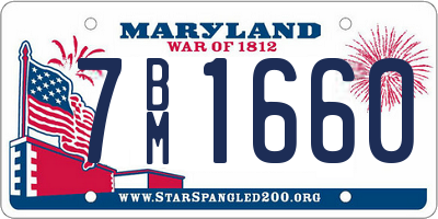 MD license plate 7BM1660