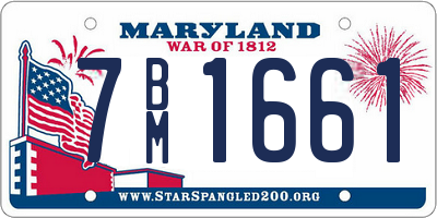 MD license plate 7BM1661