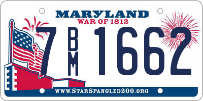 MD license plate 7BM1662