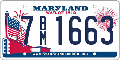 MD license plate 7BM1663