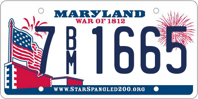 MD license plate 7BM1665