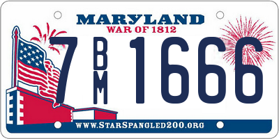 MD license plate 7BM1666