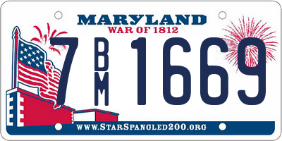 MD license plate 7BM1669