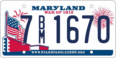 MD license plate 7BM1670