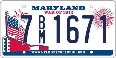 MD license plate 7BM1671