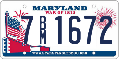 MD license plate 7BM1672