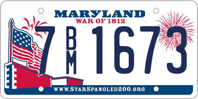 MD license plate 7BM1673