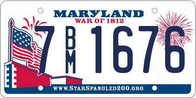 MD license plate 7BM1676