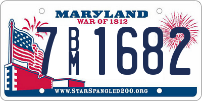 MD license plate 7BM1682