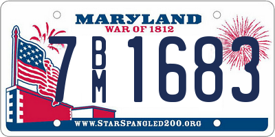 MD license plate 7BM1683