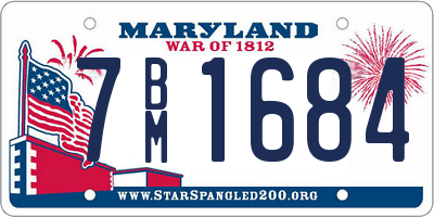 MD license plate 7BM1684