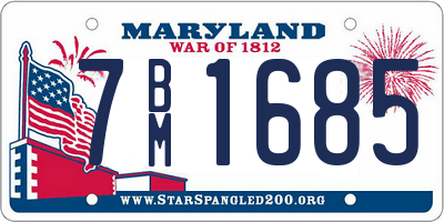 MD license plate 7BM1685