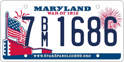 MD license plate 7BM1686