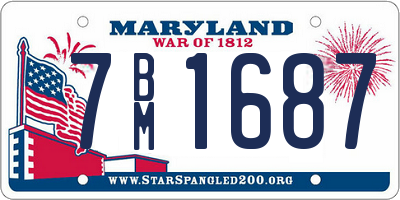 MD license plate 7BM1687