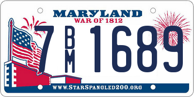 MD license plate 7BM1689