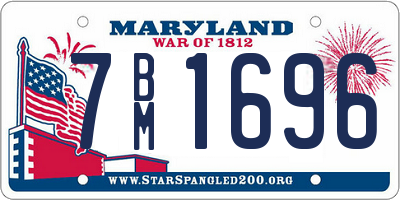 MD license plate 7BM1696