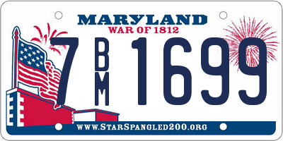 MD license plate 7BM1699