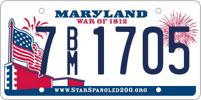 MD license plate 7BM1705