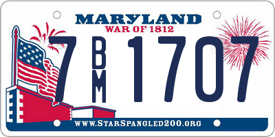 MD license plate 7BM1707