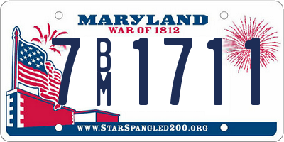 MD license plate 7BM1711