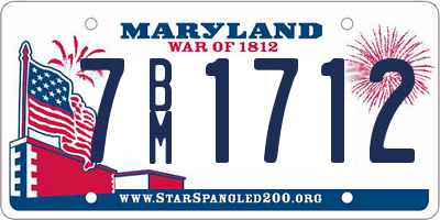 MD license plate 7BM1712