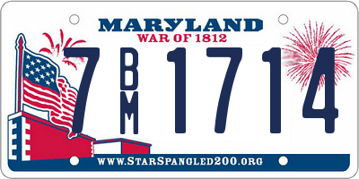 MD license plate 7BM1714