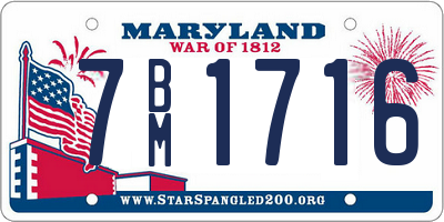 MD license plate 7BM1716