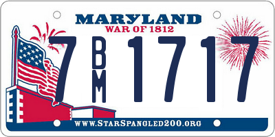 MD license plate 7BM1717