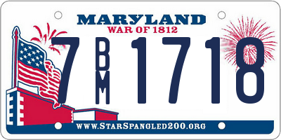 MD license plate 7BM1718