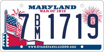 MD license plate 7BM1719