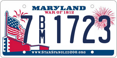 MD license plate 7BM1723